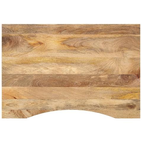 Piano Scrivania Con Curva 90x60x2,5 Cm Massello Grezzo Di Mango - Foto 1