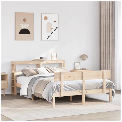 Letto Senza Materasso 140x200 Cm In Legno Massello Di Pino - Foto 1