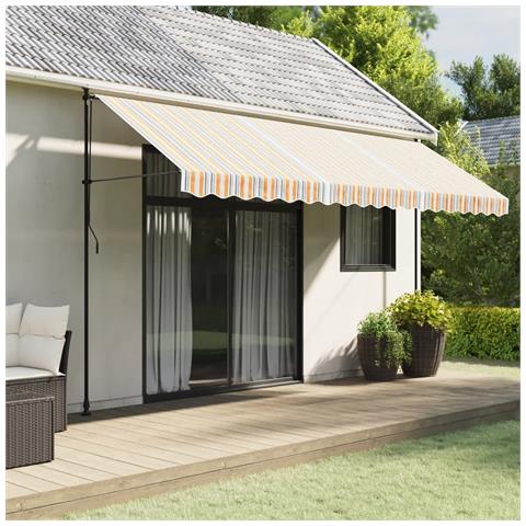 Tessuto Ricambio Per Mantovana Tenda Strisce Multicolore 4,5 M - Foto 1