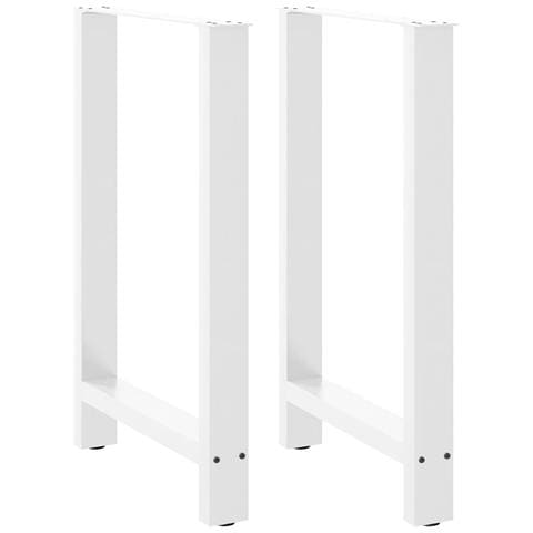 Gambe Per Tavolino Bianco 2 Pz 60x(90-91) Cm Acciaio - Foto 1