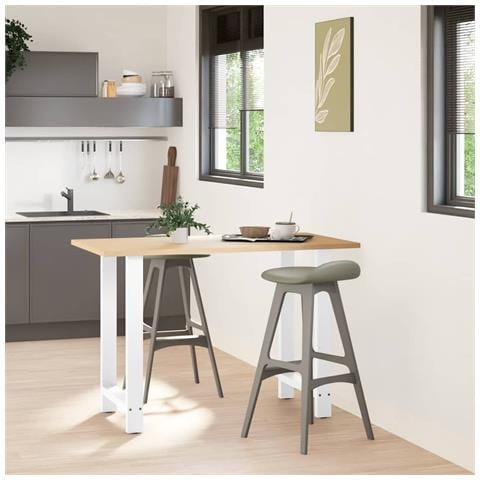 Gambe Per Tavolino Bianco 2 Pz 60x(90-91) Cm Acciaio - Foto 2