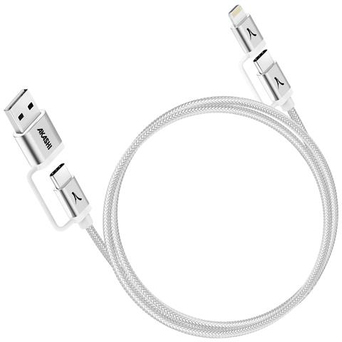 Cavo 4-in-1 Usb-c + Lightning Compatibile Apple Carplay Android Auto, Grigio - Foto 5