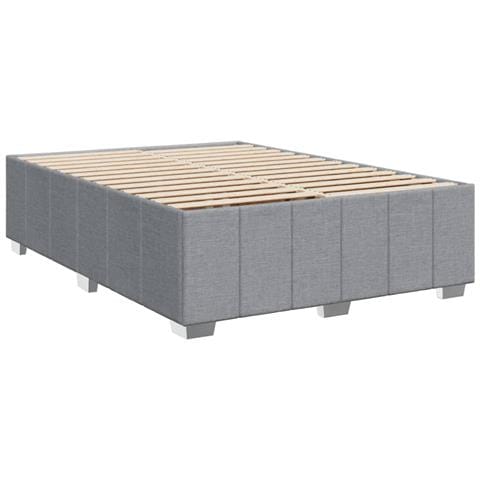 Giroletto a Molle con Materasso Grigio Chiaro 140x200cm Tessuto - Foto 9
