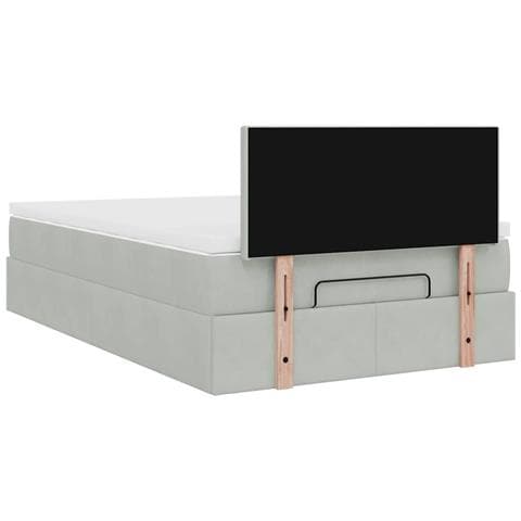 Struttura Letto Pouf con Materasso 120x200 cm Velluto - Foto 9