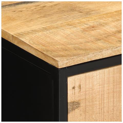 Comodini 2 pz 40x35x50 cm Legno massello di mango grezzo - Foto 9