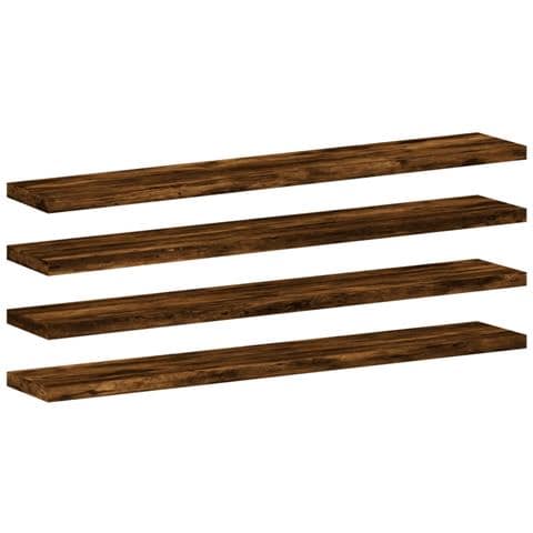 Mensole Parete 4pz Rovere Fumo 60x10x1,5 cm Legno Multistrato - Foto 1