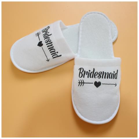 Pantofole Bianche ""bridesmaid"" Per Feste Di Addio Al Nubilato E Spa Black - Foto 2