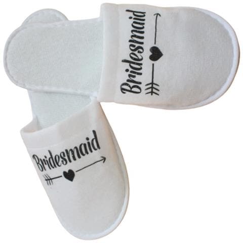 Pantofole Bianche ""bridesmaid"" Per Feste Di Addio Al Nubilato E Spa Black - Foto 4