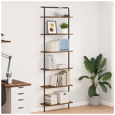 Libreria Rovere fumo 60 x 24 x 203 cm Legno multistrato - Foto 2