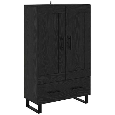 Credenza Rovere Nero 69,5 x 31 x 115 cm Legno multistrato - Foto 1
