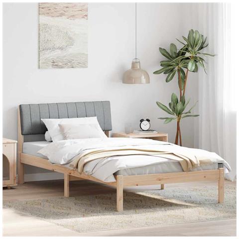 Struttura del Letto Marrone e grigio chiaro 100 x 200 cm - Foto 2