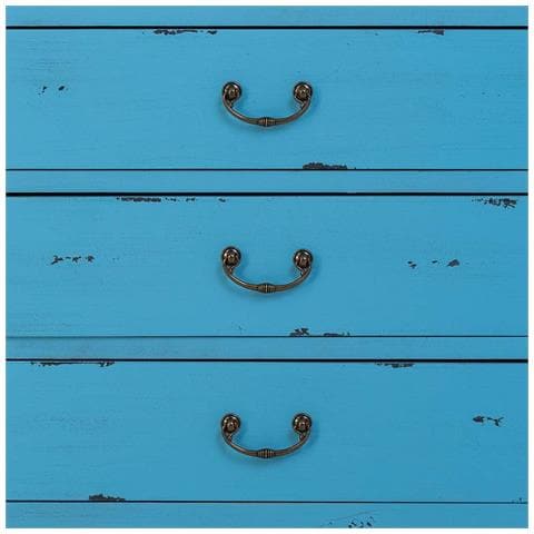 Mobiletto In Legno Con 4 Cassetti E 2 Ante Colore Blu 60x40x140h Cm - Foto 8