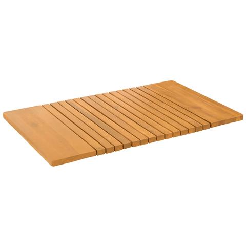Tappeto da bagno Tinta unita Marrone 59 x 40 cm legno - Foto 1