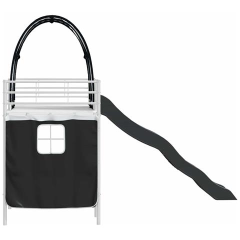 Struttura del letto loft per bambini Bianco e Nero Metallo - Foto 9