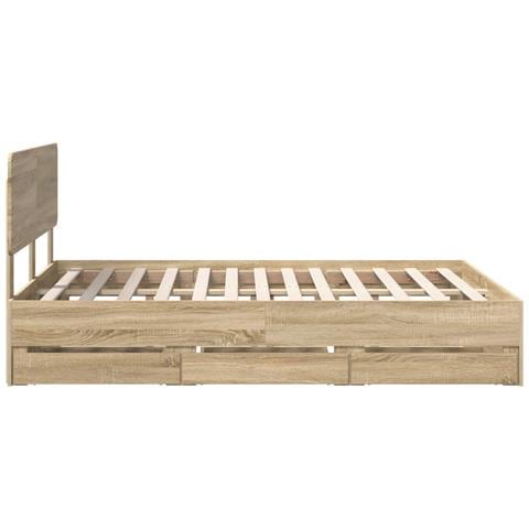 Struttura del letto con cassetto Rovere Sonoma 140 x 190 cm - Foto 9