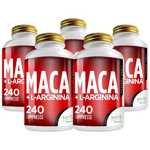 Maca + L-Arginina 240 Compresse - Estratto di Maca 4:1 e Arginina HCl - Tono, Vigore Fisico ed Energia Quotidiana (Confezione sestupla) - Foto 1