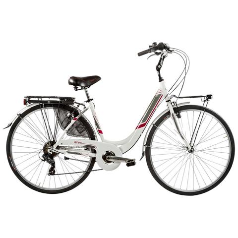Bici In Alluminio Da Donna Misura 28 Bicicletta Linea Venere City Bike Con Cambio 6v Completa Di Accessori Con Luci A Led - 46 Blu - Foto 2