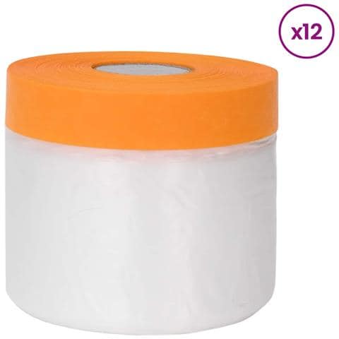 Telo per polvere con nastro adesivo 12 pcs 55 x 3300 cm HDPE - Foto 1