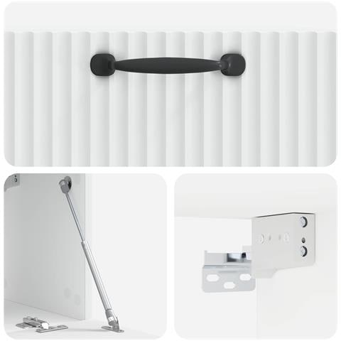Mobile Porta TV da Muro Bianco 78,5 x 31 x 30 cm - Foto 9