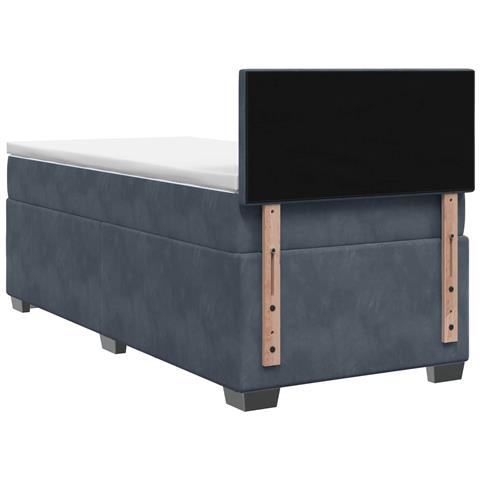 Letto con Box Spring, Materasso e LED Grigio Scuro Singolo - Foto 9