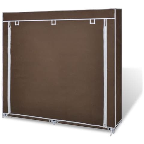 Scarpiera Armadio In Tessuto Richiudibile 115 X 28 110 Cm Marrone - Foto 2