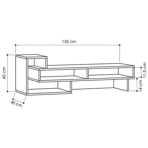 Mobile Porta Tv Cd Ripiani Supporto Tetra Bianco Legno-casa Arredo Design - Per Soggiorno - Porta, Mensole, Ripiani, Supporto, Componibile - Foto 3