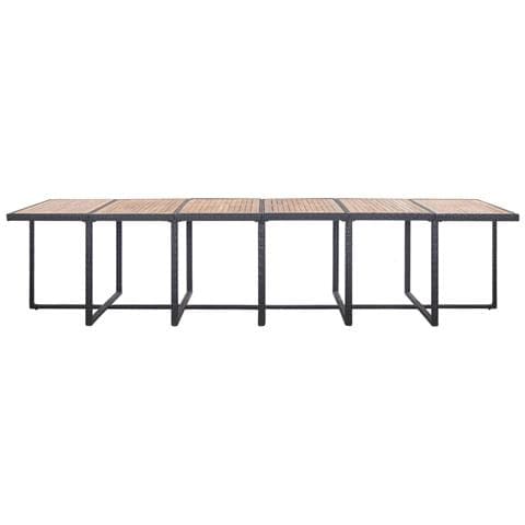 Set Da Pranzo Da Giardino 17 Pz Con Cuscini In Polyrattan Nero - Foto 2