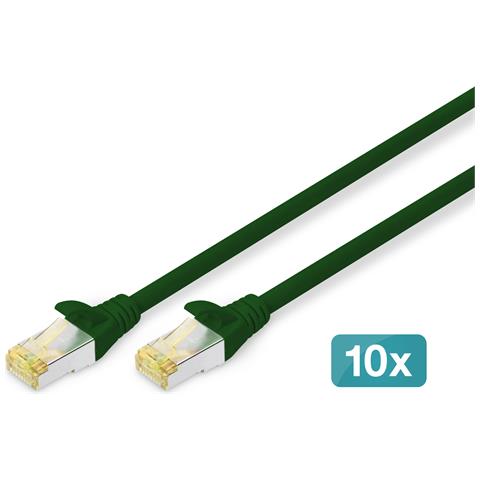 Cavo Patch CAT 6A SFTP 10 Pezzi 0.5m Verde - Foto 1
