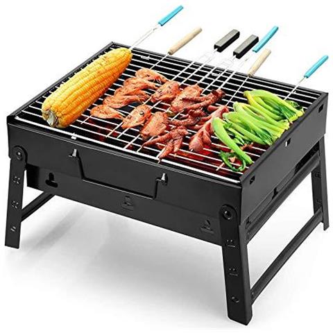Griglia Per Barbecue Barbecue Portatile Charcoal Grill Smoker Grill Per Cucina Allaperto Escursione Di Campeggio Picnic Backpacking - Foto 1