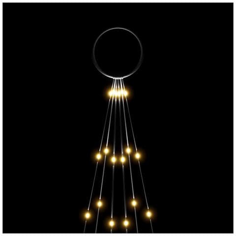 Albero di Natale Pennone Bianco Caldo 108 LED 180 cm - Foto 2