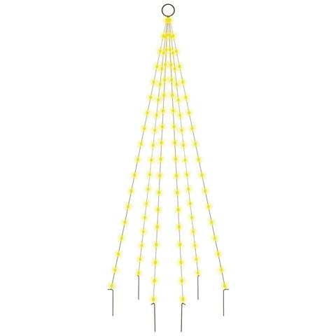 Albero di Natale Pennone Bianco Caldo 108 LED 180 cm - Foto 1