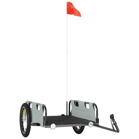 Rimorchio Per Bici Da Carico Grigio In Tessuto Oxford E Ferro - Foto 1