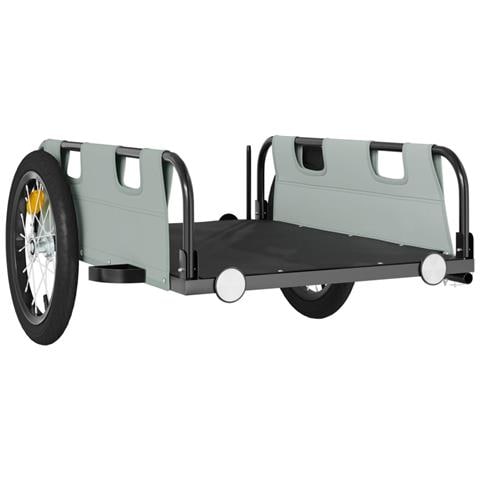 Rimorchio Per Bici Da Carico Grigio In Tessuto Oxford E Ferro - Foto 10