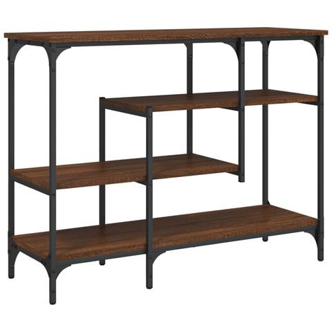 Tavolino Consolle Con Ripiani Rovere Marrone 100x35x75 Cm - Foto 2