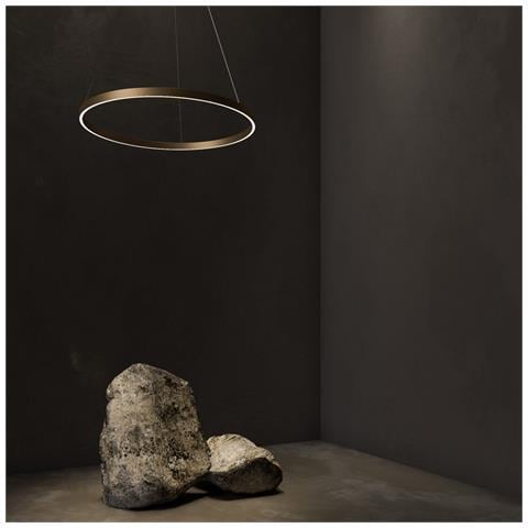 Lampadario A Sospensione Moderno Rim Alluminio Ottone 1 Led 51w - Foto 4