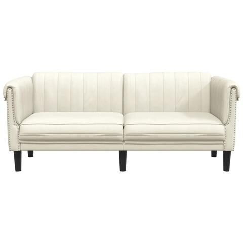 Divano A 2 Posti Crema In Velluto - Foto 2