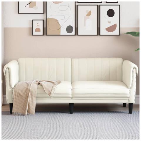 Divano A 2 Posti Crema In Velluto - Foto 8