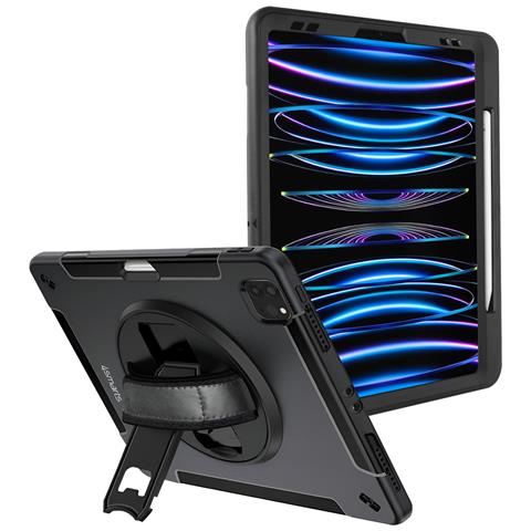 Cover Per Ipad Air 13 2024 / 13 2025 Antishock Manico Cavalletto, Nero - Foto 1