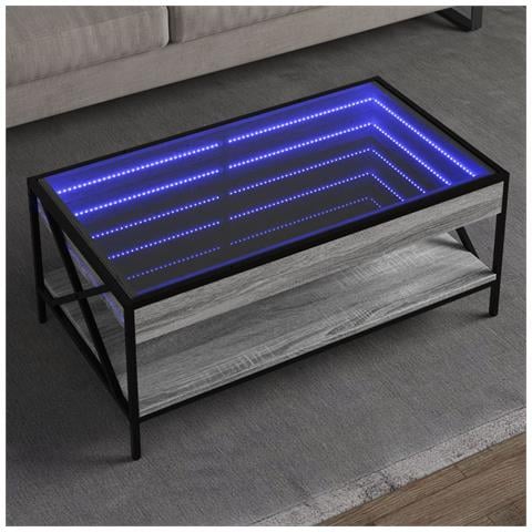 Tavolino Da Salotto Con Led Infinity Grigio Sonoma 90x50x38 Cm - Foto 1
