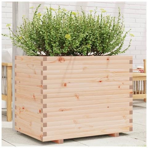 Fioriera Da Giardino 90x60x72,5 Cm In Legno Massello Di Pino - Foto 1