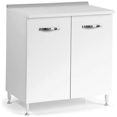 Mobile Base 2 Ante Per Cucina 80x50xh85 Bianco Frassino Mobiletto In Legno - Foto 1