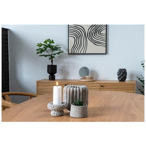 Portacandela Aurora - Grigio - Cemento - 11,8x11,8x7,2 Cm - Foto 2