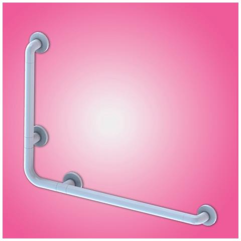 Corrimano Angolare Di Sicurezza 78 X 55.5 Cm Per Disabili Colore Bianco - Foto 1