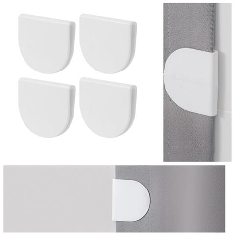 4 Pezzi Ganci Per Tenda Doccia In Acrilico, Supporti Per Ganci Per Tende Senza Foratura - Foto 1