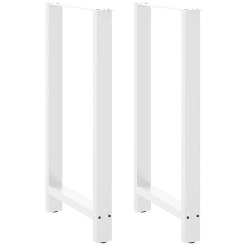 Gambe Per Tavolino Bianco 2 Pz 60x(110-111) Cm Acciaio - Foto 1
