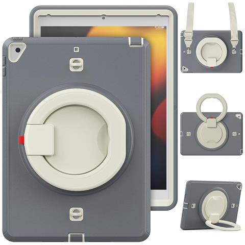 Custodia Per Ipad 9.7"" 2017/2018 Con Supporto E Tracolla Grigia - Protezione E Stile! - Foto 1