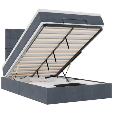 Struttura Letto Pouf con Materassi 120x200 cm Velluto - Foto 1