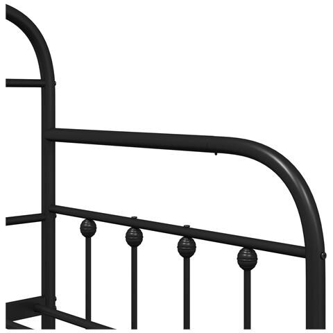 Telaio Letto Giorno Nero 80x200 cm Acciaio - Foto 9