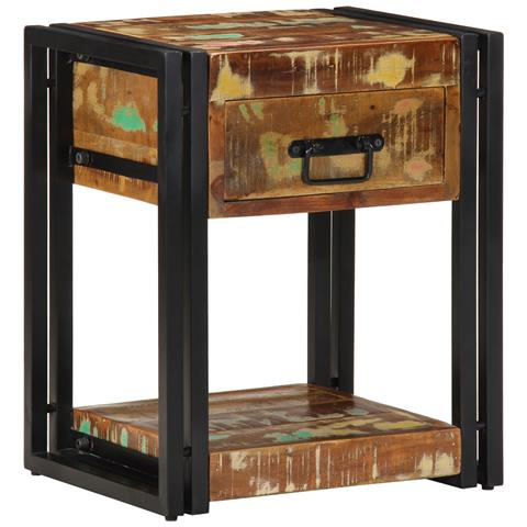 Comodini 2 pz 40x35x50 cm Legno massello recuperato - Foto 1