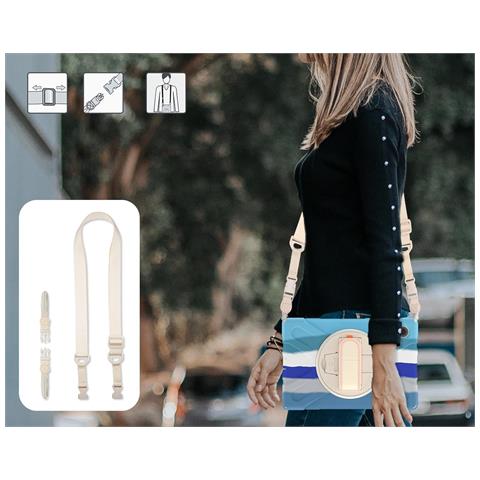 Custodia Per Samsung Galaxy Tab A 8.0"" Con Tracolla Blu - Foto 2